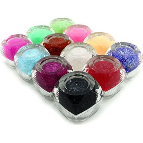 12 colors Glitter Gel Varnish 8ml uv gel polish Manicure shiny dust powder sequins nail gel for nail art