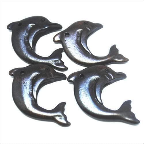 2pcs nature bone beads dolphin shapes size 40x15mm top fashion beads accessories diy beads for charm pendants making