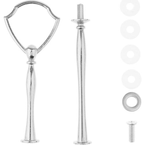 2 Tier Cake Stand Holder Rack Handle Fitting Hardware Rod Shield/Round/Bow Top