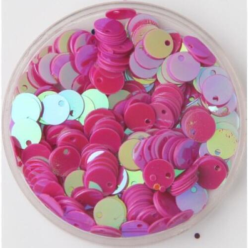 50g (4000pcs) 6mm Rose Red AB Flat Round Sequins For Craft PVC DIY Garment Sewing Wedding Accessories With 1 Side Hole Spangles