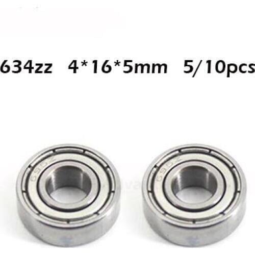 634ZZ Bearing 4*16*5 mm 5/10Pcs ABEC-1 Grade R1640HH 634Z Miniature 634 ZZ Ball Bearings