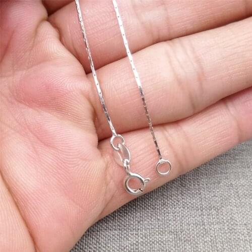 925 Sterling Silver Hammered Bamboo Cardano Necklace Chain Rhodium Plated