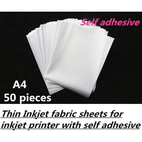 A4 50 pieces Self Adhesive120gsm Dye/Pigment Digital Print Polyester Canvas for Art Decor