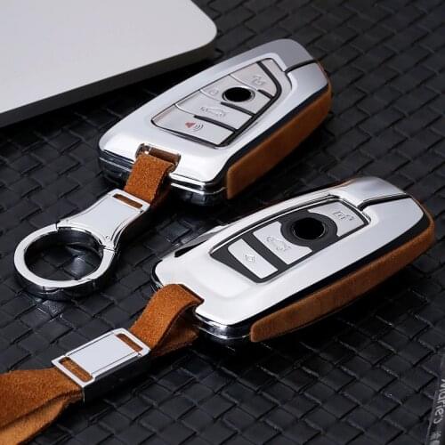 Car Galvanzed Alloy&Leather Key Holder Case Cover For BMW 520 525 f30 f10 F18 118i 320i for bmw X3 X4 M3 M4 M5 E34 E90 E60 E36