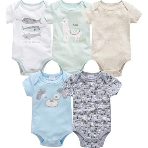 Bodysuit 2019 Summer Baby Girl Boy Clothes Short Sleeve 0-12M Baby Girl body bebe 100%Cotton Baby Body Suit Vetement bebe 5PCS