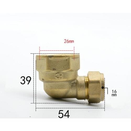 Fit Tube OD 16mm x 3/4" BSP Female Brass Elbow Compression Fitting Union Connector Water Gas Fuel