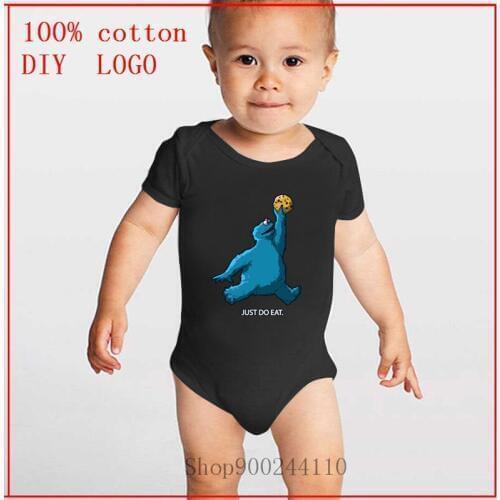 Sesame Street Cookie Monster Just do eat printed Bodysuits Baby New Style Fashion Newborn Toddler Kids Clothes Jumpsuit Baby