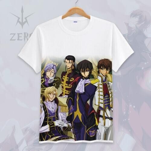 Anime Code Geass Print t shirt Unisex Cosplay Good Quality Cotton Tee Men Tops T-Shirt
