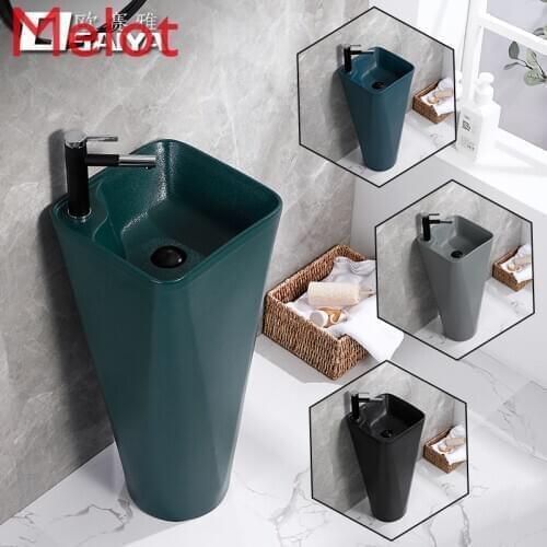 Art column basin one family balcony floor-to-ceiling bathroom Nordic column basin column basin basin basin washbasin