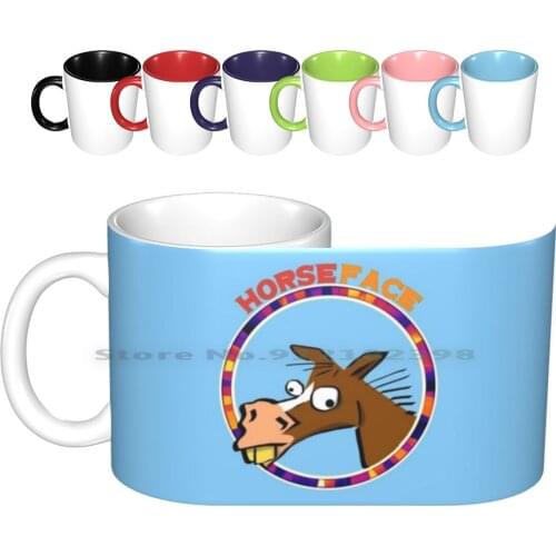 Horseface Ceramic Mugs Coffee Cups Milk Tea Mug Horse Face Horseface Derogatory Insult Offensive Long Nose Big Teeth Buck Teeth