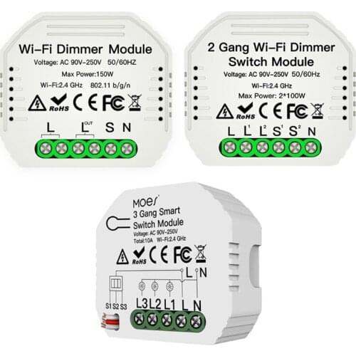 Mini 2 Gang DIY Concealed WiFi Smart Light LED Dimmer Universal Hidden 2 Way Mobile Phone App Control Timing Switch
