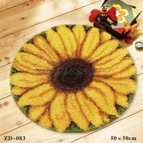 Cartoon DIY Latch Hook Rug Kit for Adults Home Bedroom 3D Segment Embroidery Cushion Coarse Wool Cross Stitch Carpet Set Crafts