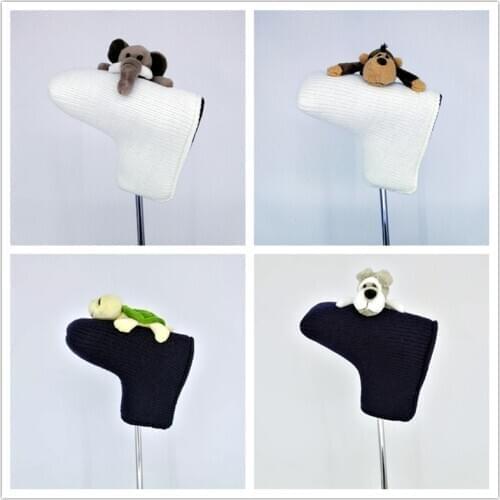 2019 New Animals Golf Head Covers Knit Wool Golf Putter Covers With Magnetic Closure Lovely Cute For Men Women