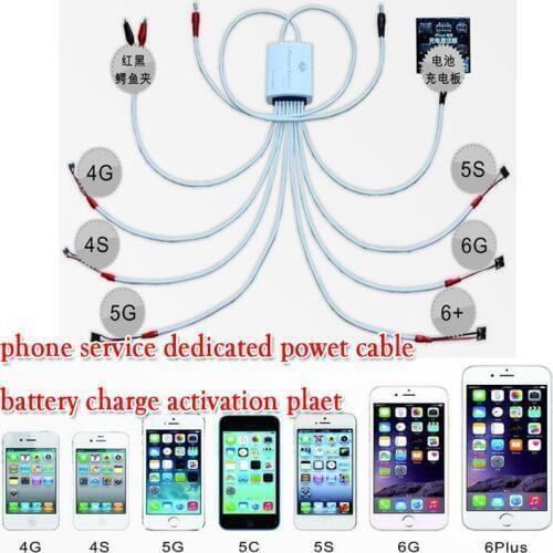Upgrade 2 in 1 Phone boot Repair Power data cable + battery charge activation plate to DC power supply for 4S/5/5S/5C/6/6PLUS