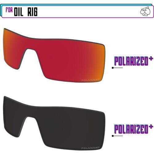 EZReplace Polarized Replacement Lenses for - Oakley Oil Rig Sunglasses - BlackPPlus-RedPPlus