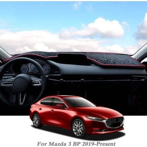 Car Styling Flannel Dashboard Avoid Light Pad Instrument Platform Cover Mat For Mazda 3 BP 2019-Present LHD&RHD PolyestAnti-dust