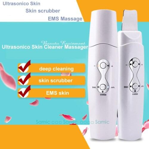USB Rechargeable Mini Facial Skin Galvanic Scrubber Cleaner Ion Photon Massager peeling ultrasonico portatil for deep cleaning