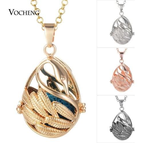 VOCHENG 4Colors Swan Angel Locket Diffuser Jewelry Angel Caller Chimer Necklace Jewelry VA-1014