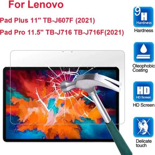 9H Tempered Glass For Lenovo Xiaoxin Pad Plus 11" TB-J607F Pad Pro 11.5" TB-J716F J607 J716 (2021) Tablet Screen Protector