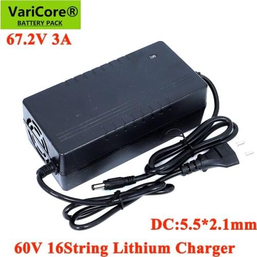 16String 60V 3A 18650 Lithium battery Pack Charger Constant current constant voltage 67.2V Polymer Charger DC 5.5*2.1mm