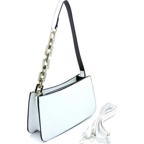 Womens White-Chain Baguette Bag women ladies hand bag cross straps for holding bags top handle small big size bölünm