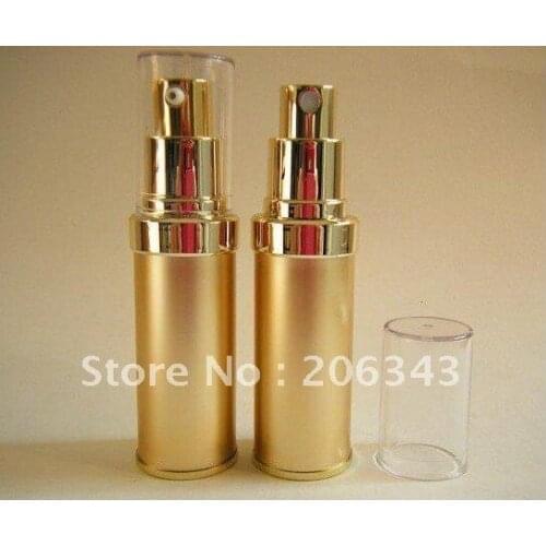 20ML gold airless lotion plastic bottle with airless pump can used for Cosmetic Packaging