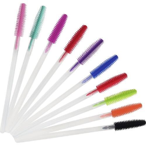 200pcs Disposable Silicone Gel Eyelash Brush Comb Mascara Wands Eye Lashes Extension Tool Beauty Makeup Tool For Women
