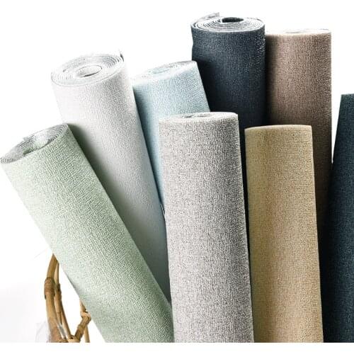 3D Three-dimensional Self-adhesive Thermal Insulation Wallpaper Linen Cloth Diatom Mud Plain Decorative Refurbished Wallpaper