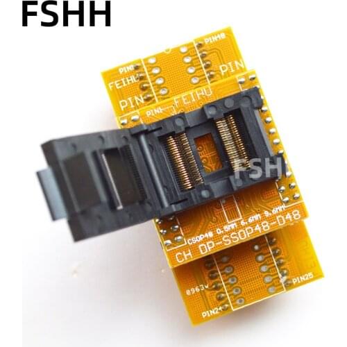 SSOP48 to DIP48 Programmer adapter DP-SSOP48-D48 socket Pitch=0.5mm Width=9.6mm/6.6mm