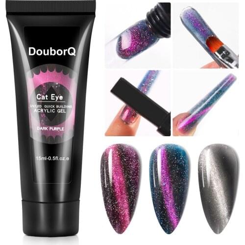 Diamond Extension Glue Nail UA LED Gel Flashing Galaxy Finger Quick Building Nail Glue Shiny Bright Cat Eye Spar Nail Decoration