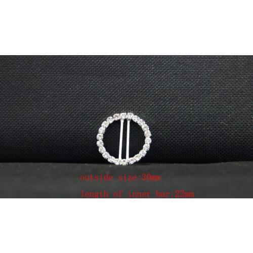 Free Shipping 120pcs/lot 30MM Round Buckles Rhinestone Invitation Buckles Rhinestone Buckles For Flip Flops RB007