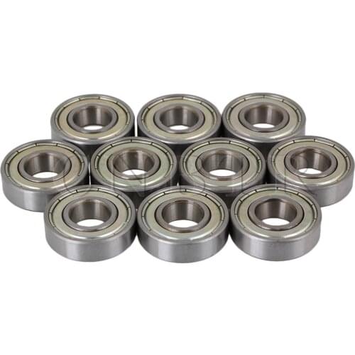 CNBTR 10PCS 12x28x8mm Silver Steel Deep Groove Sealed Shielded Ball Bearing 6001ZZ