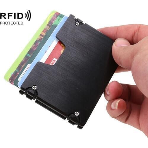 Quality Aluminum Alloy Credit Card Holder Slim Anti-Theif Travel ID Card Holder Women RFID Blocking Wallet Metal Card Case