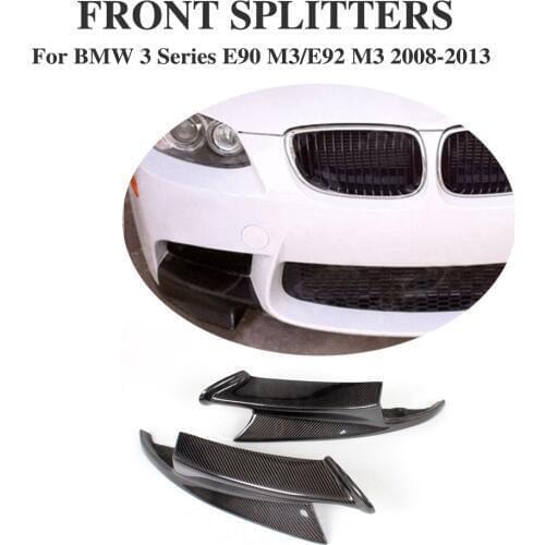 Carbon Fiber Front Bumper Lip Splitters Aprons For BMW 3 series E92 E90 E93 M3 Bumper 2008-2013 2PCS/Set