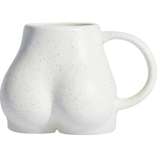 Personalized 3D Big Hip Ceramic Coffee Mug White Handmade Porcelain Tea Milk Cup Creative Drinkware Special Gift