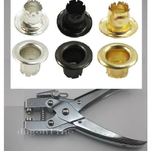 300 pcs Grommets Eyelets for Canvas Clothes Leather Self Backing and Heavy Pliers 3/16" 4mm MIX Color