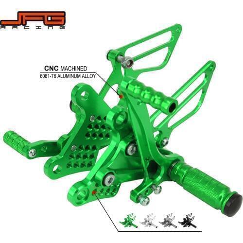 Motorcycle Aluminum CNC Adjustable Footpegs Foot Pegs Pedals Rest Rearset For KAWASAKI Ninja ZX6R ZX-6R 09 10 11 2012 2013 2014