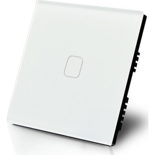 CE RoHS approval UK standard white wall touch switch 1 way 1 gang light switch Single live line connection for Fashion household