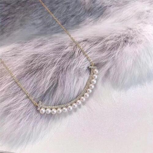 Fashion wild natural AA freshwater pearl 3-4MM pearl Tibetan silver necklace 16"