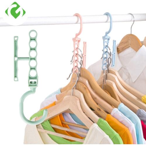 Plastic 5 Circle Multilayer Windproof Clothes Hanger Organizer Fixed Holder Storage Racks Buckle Hanger Anti-Slip Home GUANYAO