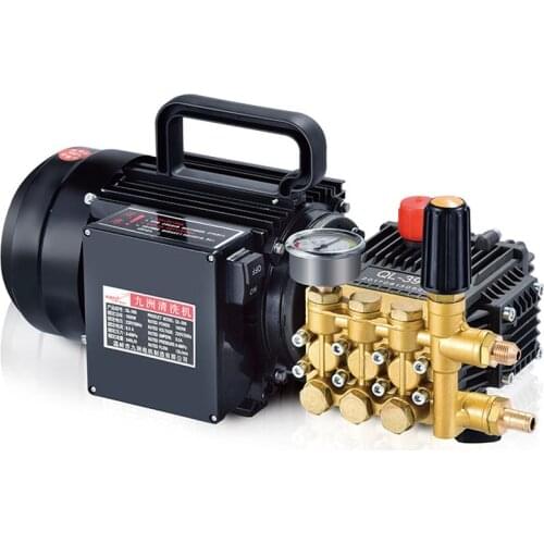 Brass plated triplex plunger pump household washing machine high pressure washer car wash 1.6-1.8KW 80-100bar 10LPM