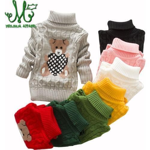 Baby Girls cartoon Sweaters Winter 8 colors Girl Long Sleeve Knitted Clothes Kids Autumn Cute Sweater For Girls 2 6 3 9 7 Years