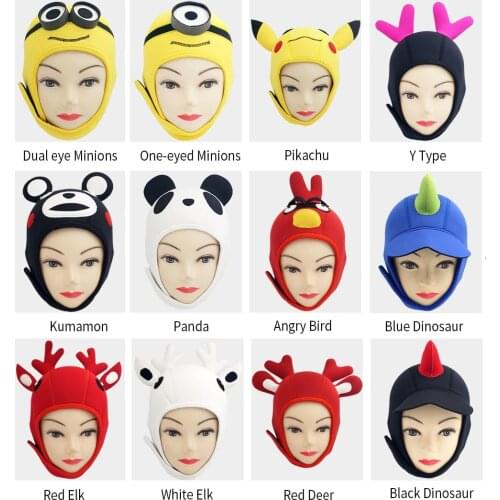 First Link TOOKE 3mm Warm Neoprene Diving Cartoon Hood Scuba Helmet Hat Divers Cap Animal Custom Multi Colors Diving Hood Cute