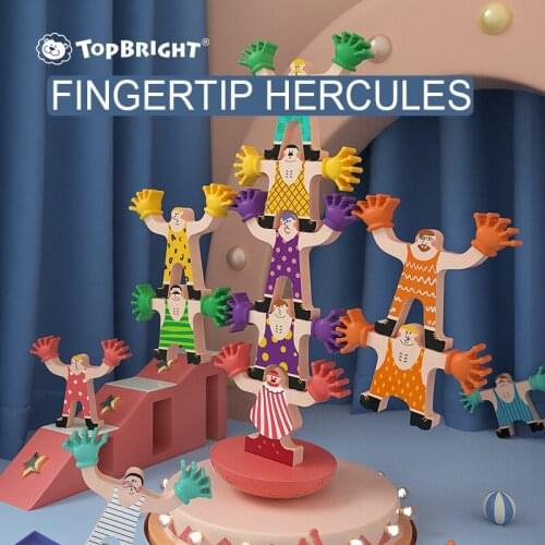 ToP BRIGHT Fingertip Hercules Stack Game Wooden Balance Building Blocks Board Games Toy Educational Stacking High Child Kids 3Y