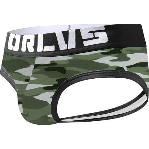 Men Underwear Jockstrap Sexy Tanga Hombre Thong String Homme Cueca Gay Camouflage Panties Lingerie Underpant