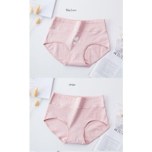 ATOXY Women Cotton Panties High Waist Slimming Sexy Underwear Girls Seamless Briefs Female Breathable Lingerie Plus Size