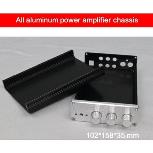 KYYSLB 102*158*35mm Pre-stage All-aluminum Power Amplifier Small Chassis Tone Case Power Supply Shell Audio Amplifier Box F1