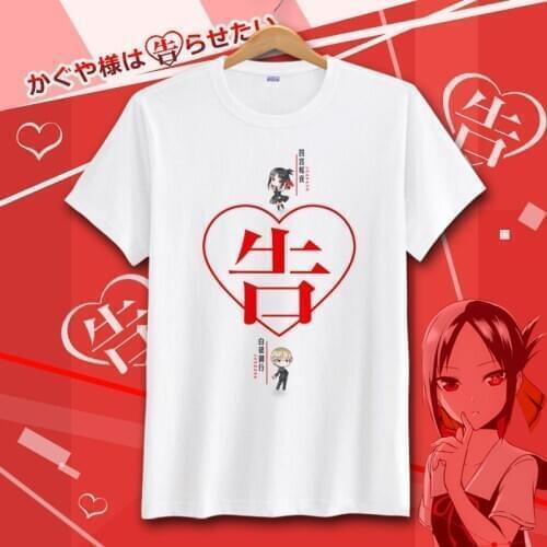 Japanese Anime Kaguya-sama Love Is War Cosplay T Shirt Cartoon Shinomiya Kaguya Printed Summer T-Shirt Graphic Top Tee tshirt