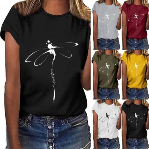 T shirt Women 2021 Fashion Casual Printing O-Neck Loose Short Sleeve T-shirt Pullover Tops camisetas de mujer women clothing