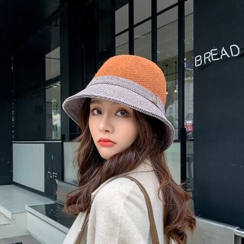 Women autumn winter Fisherman Hat Korean fashion new basin hat Japanese art versatile bucket Hat girl felt hat fedora hat